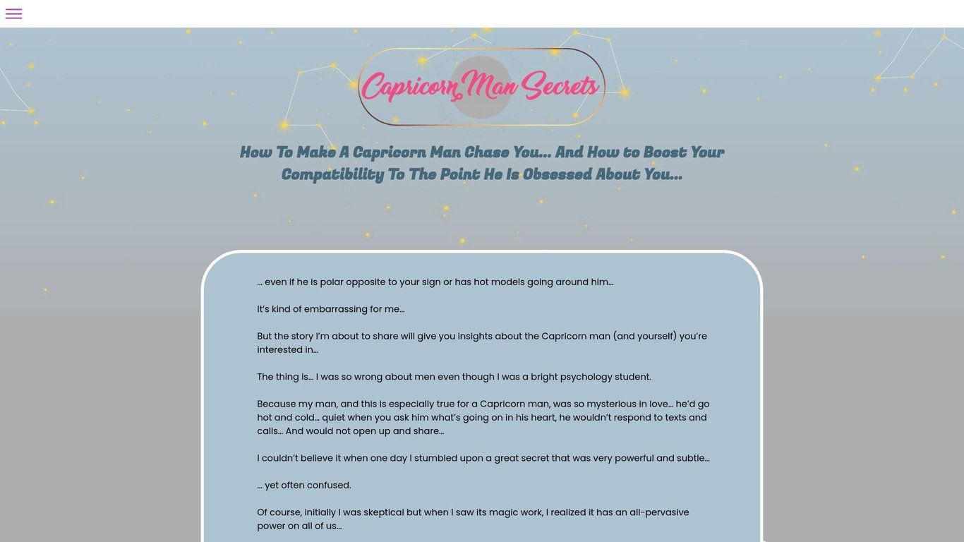 Capricorn Man Secrets: Make MEGA BANK In “Tiny” Secret Niche