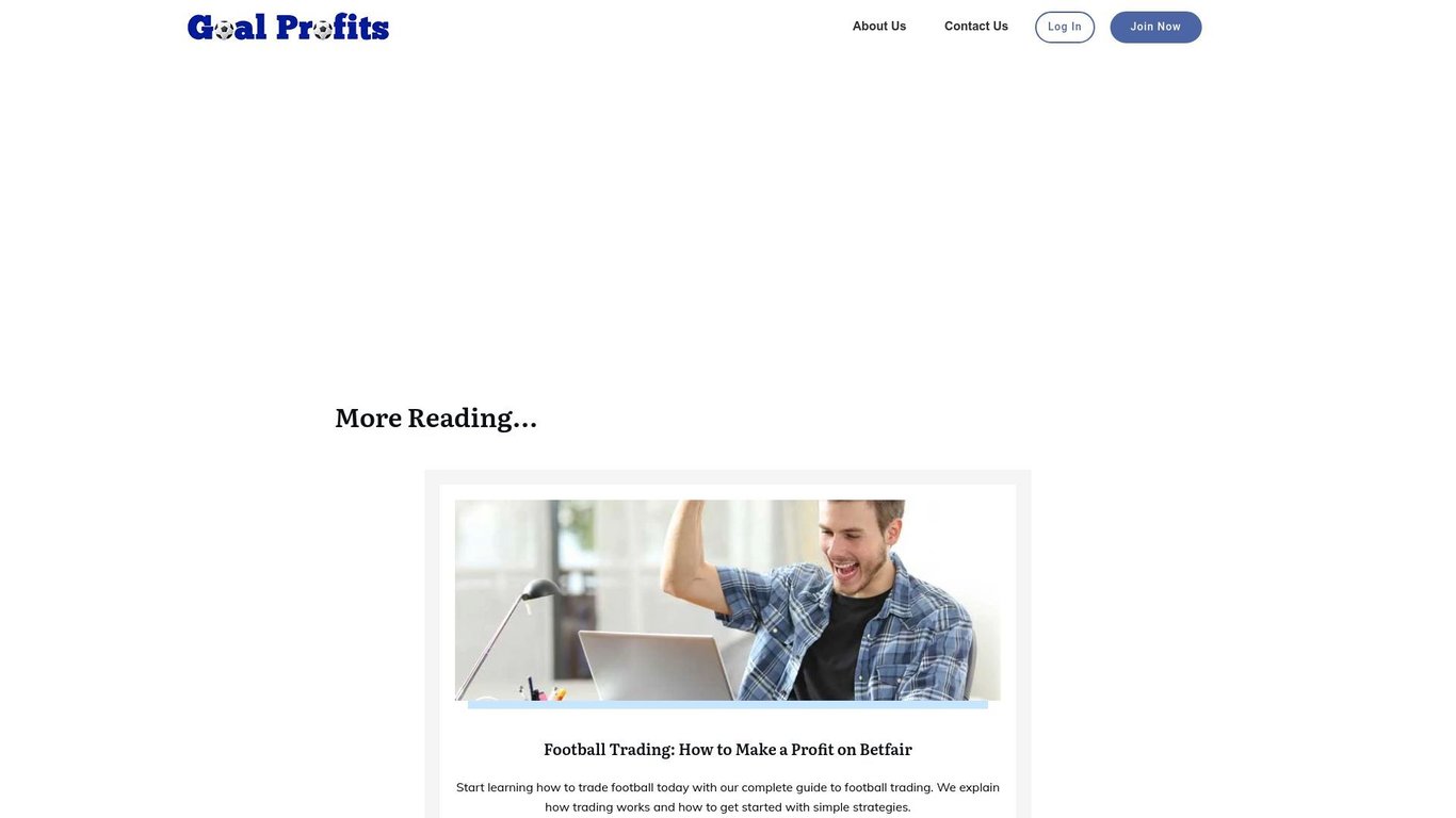 Goal Profits Betfair Football Trading & Team Statistics Software