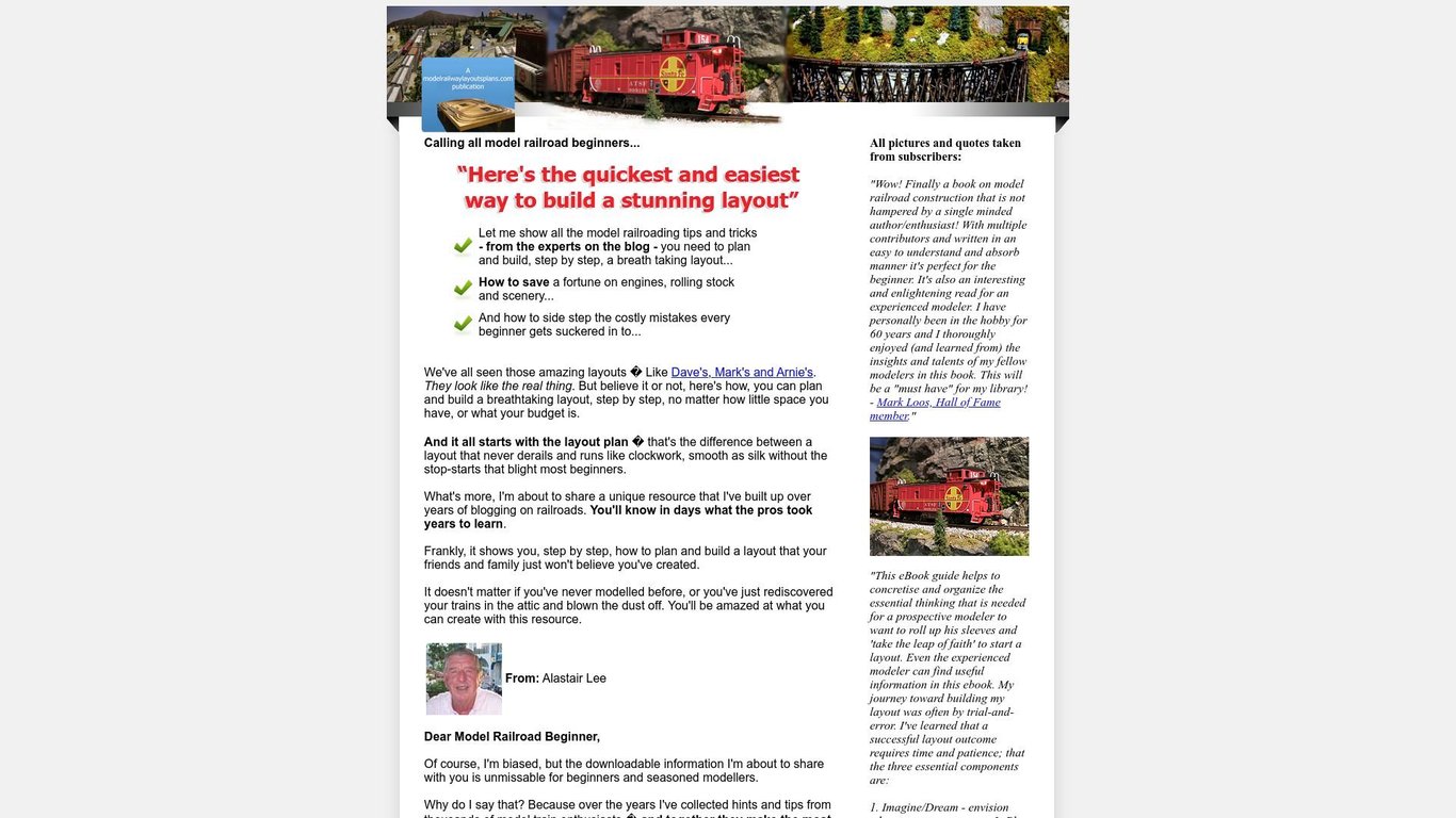 Model railroad guide and print out buildings