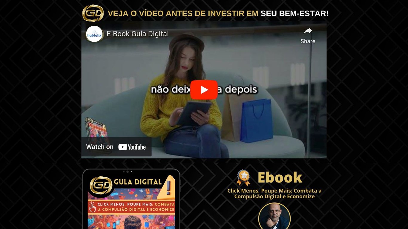 Oferta Exclusiva: Ganhe 25% por Venda do E-book "Gula Digital"! Screenshot