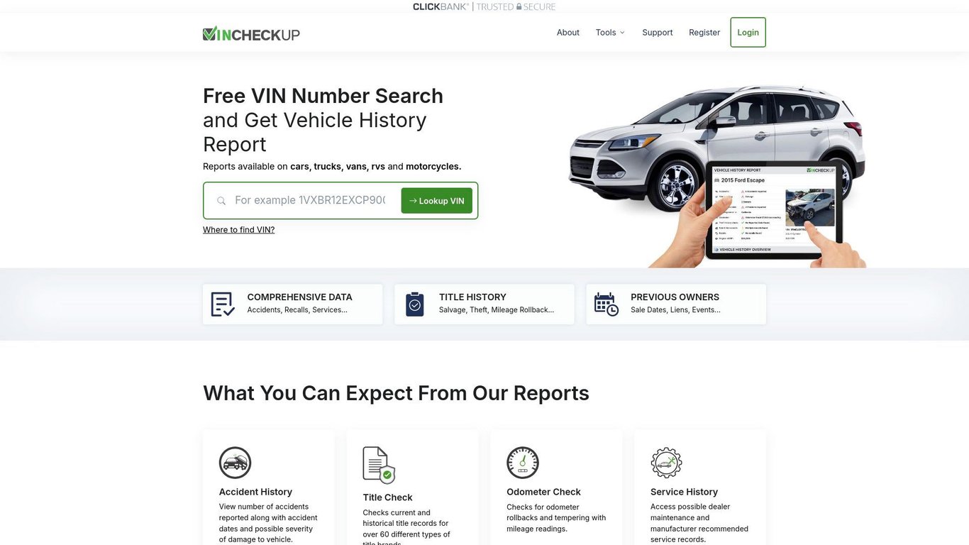 VINCHECKUP.com - Instant Vehicle History Reports
