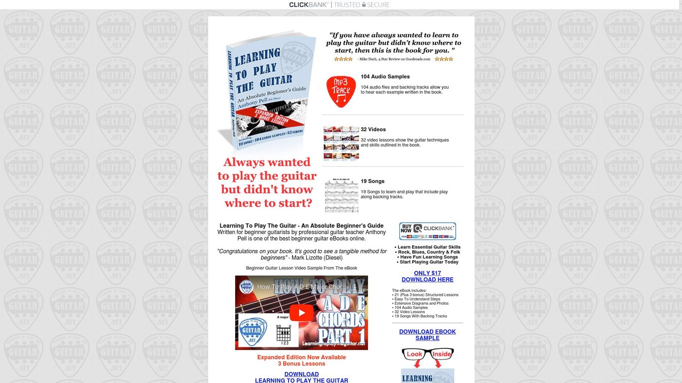 Learning To Play The Guitar - An Absolute Beginner's Guide eBook